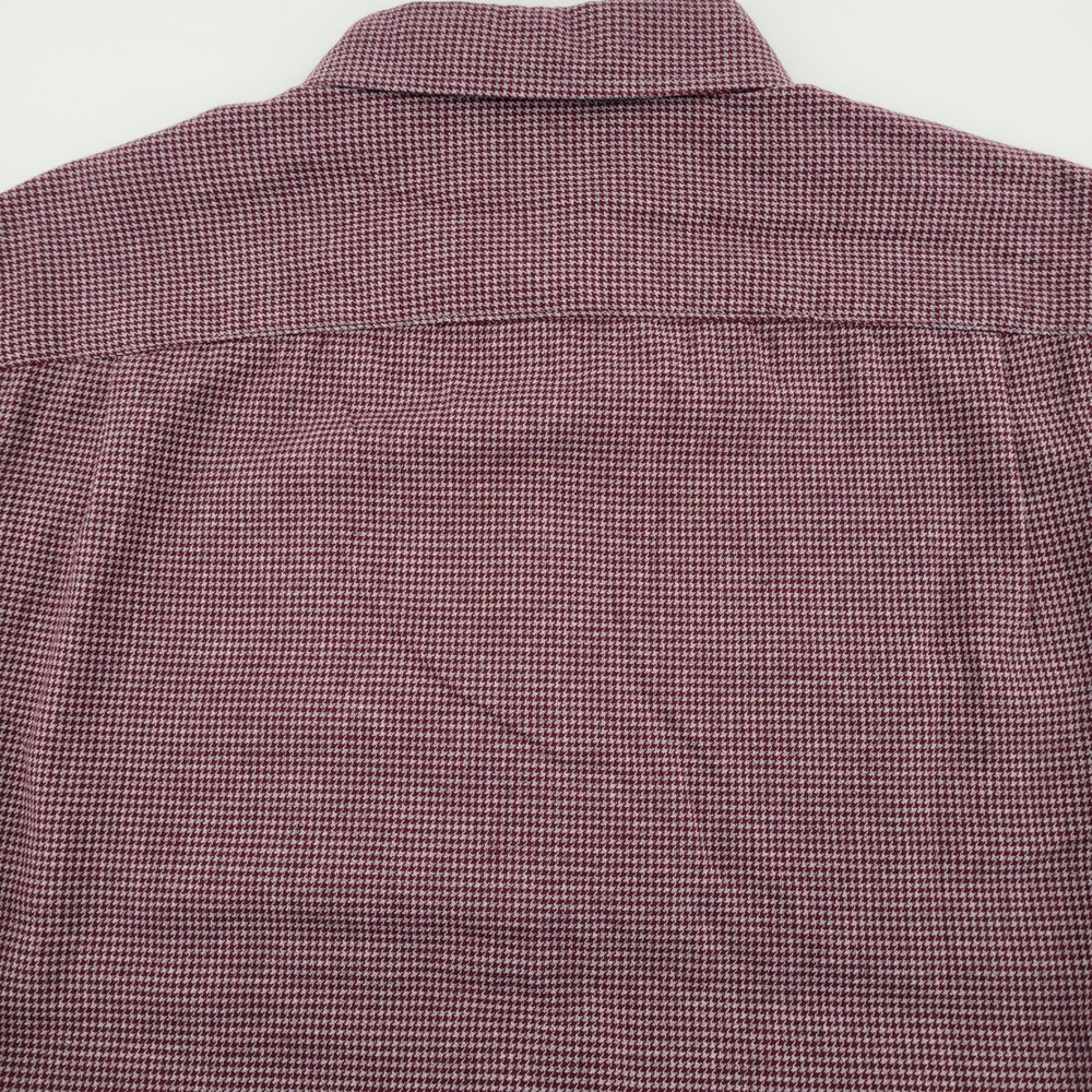 Old Navy Preppy Mens M Regular Fit Houndstooth Button Down Burgundy White NWT - Picture 4 of 9